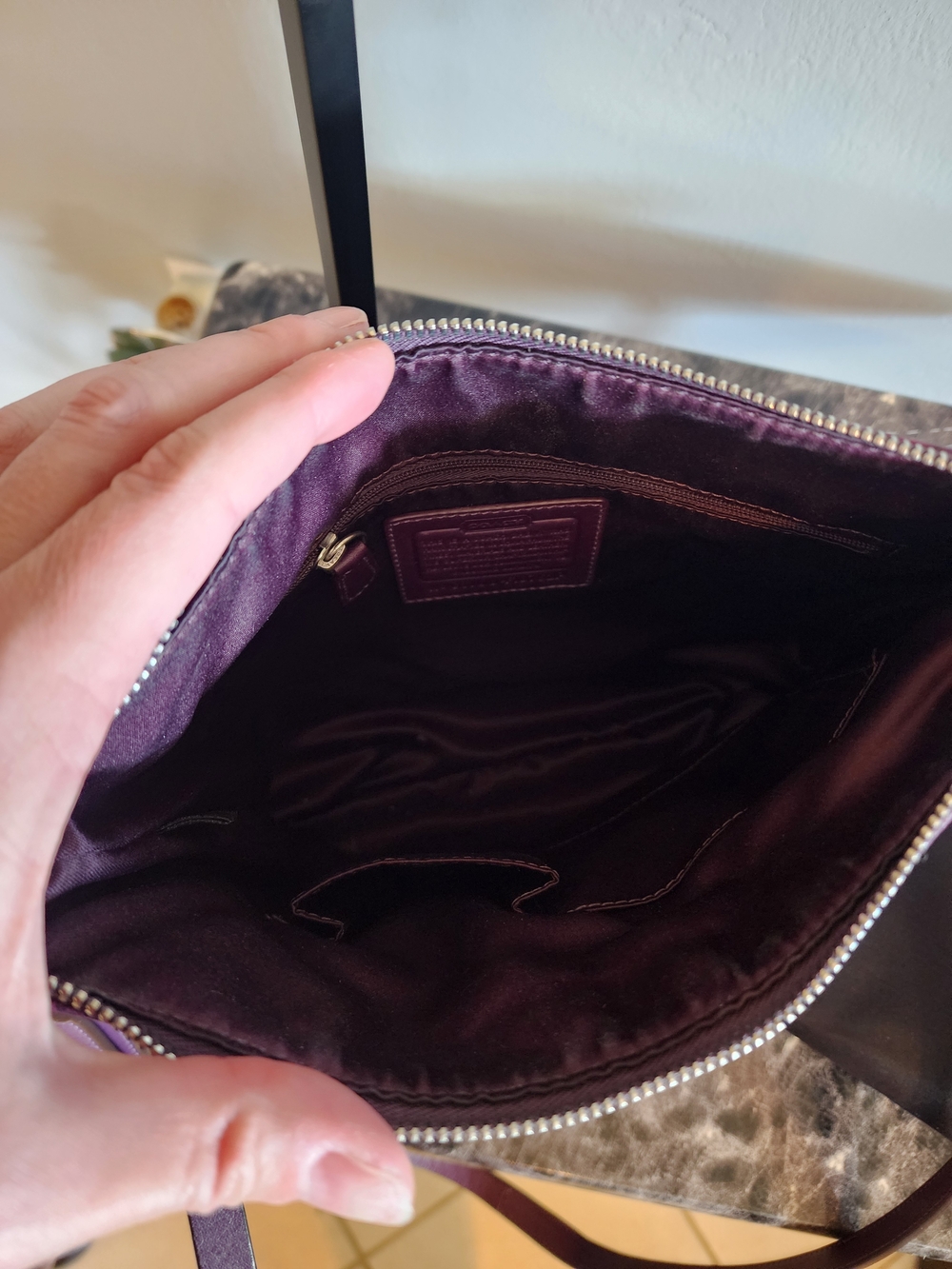 Coach Soho Monogram Zip Shoulder Bag In Deep Plum From 2011 - Picture 7 of 12